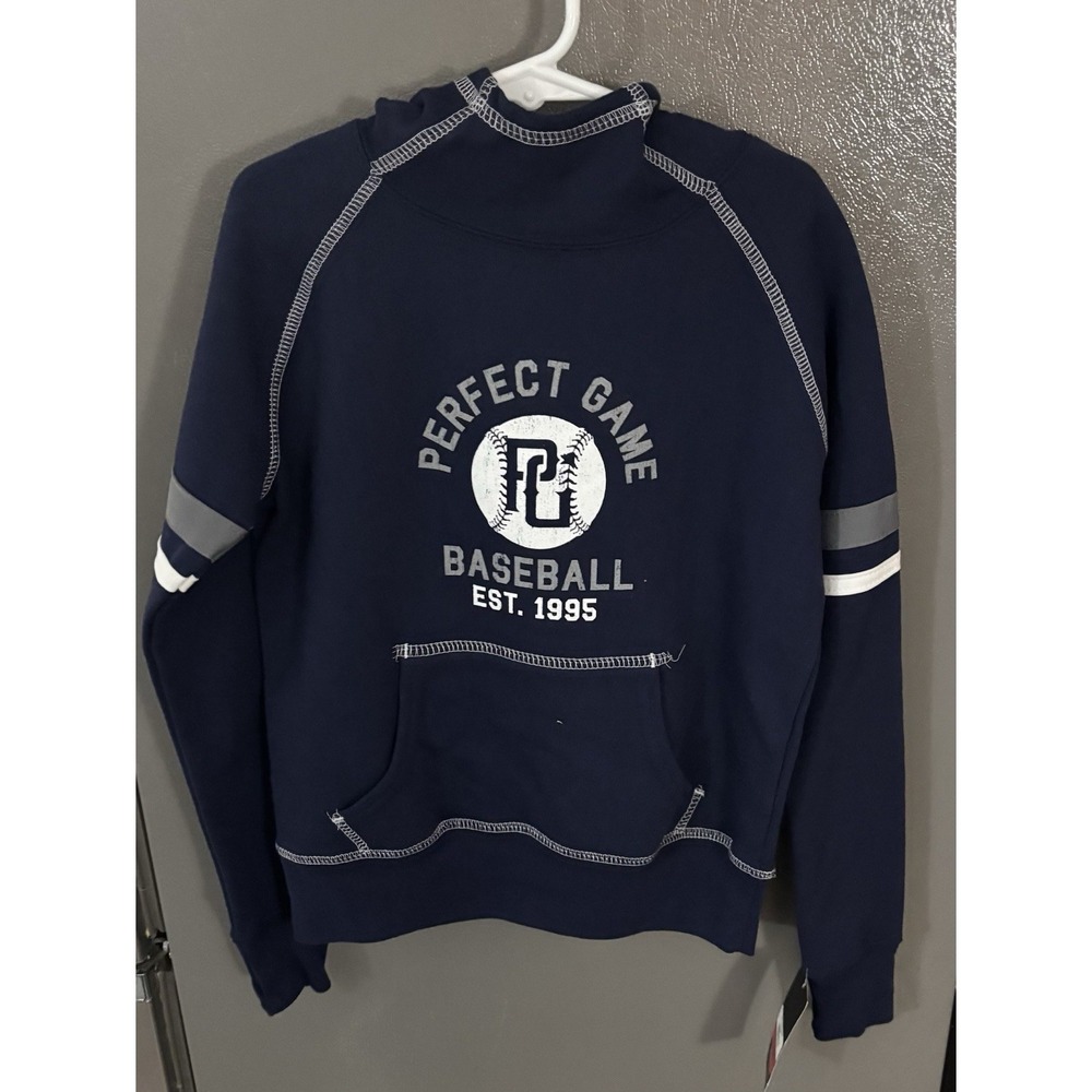 Perfect‎ Game Baseball Hoodie Sweatshirt Navy Blue Youth Small Gift NEW